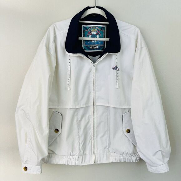 Vintage Gear for Sports White CIBA-Geigy (Novartis) Sponsor Windbreaker Jacket M